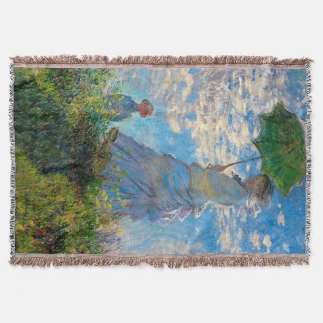 Monet Woman Parasol Impressionismus Decke (Vorderseite)