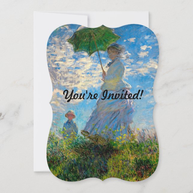 Monet Woman Parasol Impressionismus Einladung (Vorderseite)