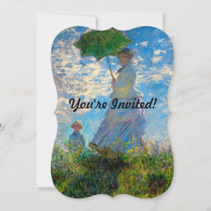 Monet Woman Parasol Impressionismus Einladung