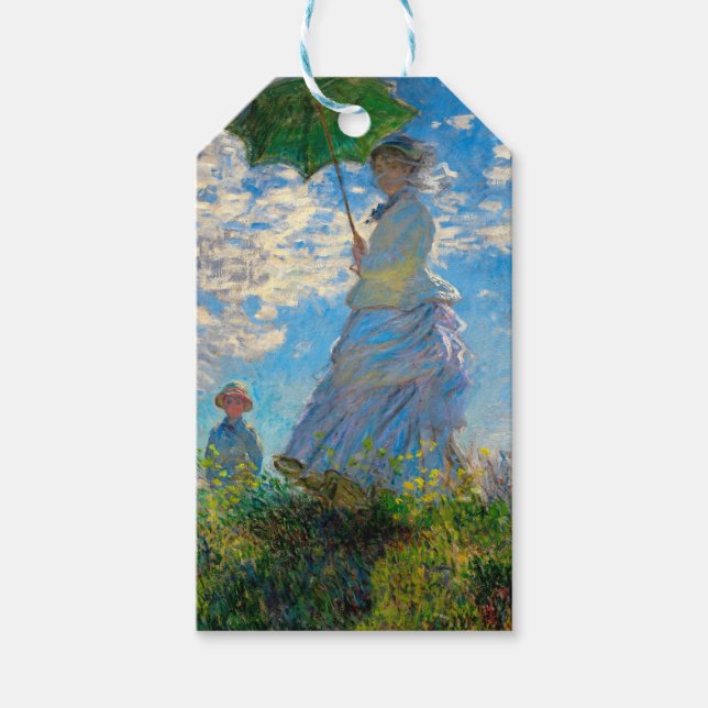 Monet Woman Parasol Impressionismus Geschenkanhänger (Vorderseite)