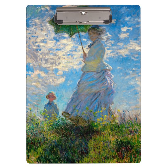 Monet Woman Parasol Impressionismus Klemmbrett (Vorderseite)
