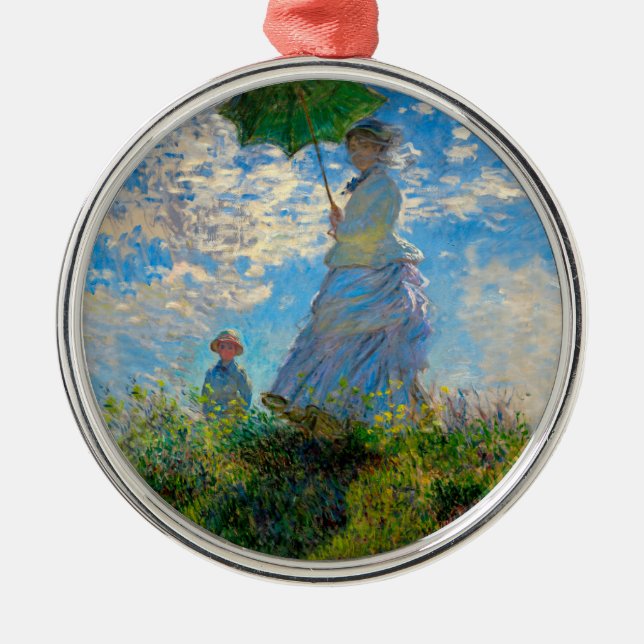 Monet Woman Parasol Impressionismus Ornament Aus Metall (Vorne)