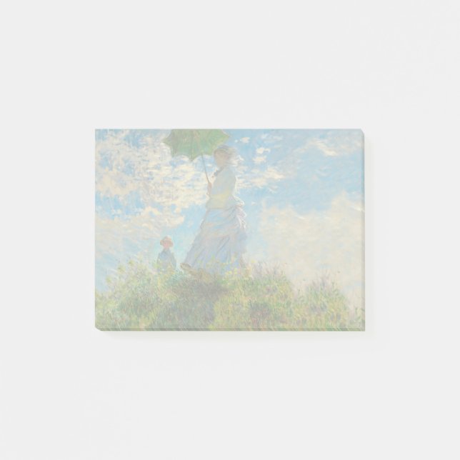 Monet Woman Parasol Impressionismus Post-it Klebezettel (Vorderseite)