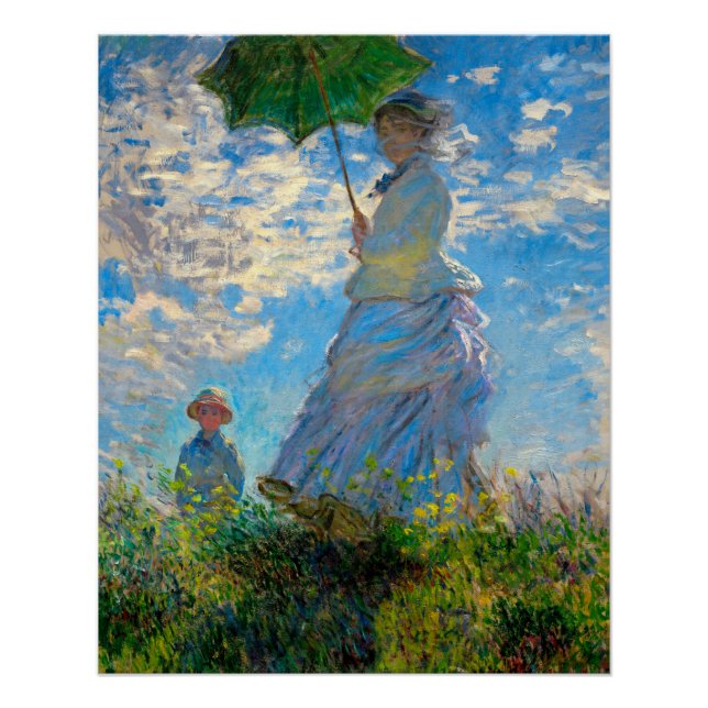 Monet Woman Parasol Impressionismus Poster (Vorderseite)