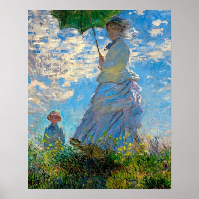 Monet Woman Parasol Impressionismus Poster (Vorne)