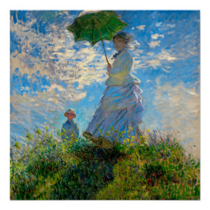 Monet Woman Parasol Impressionismus Poster
