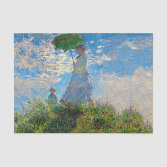 Monet Woman Parasol Impressionismus Seidenpapier (Vorderseite)