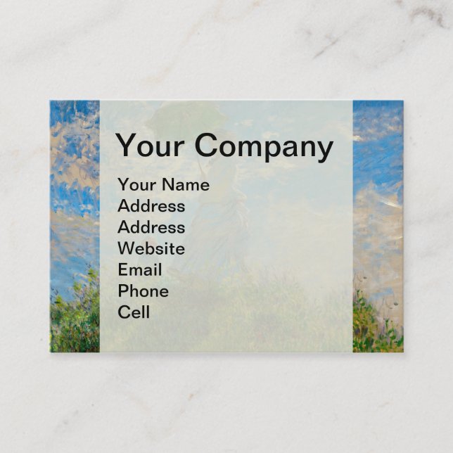 Monet Woman Parasol Impressionismus Visitenkarte (Vorderseite)