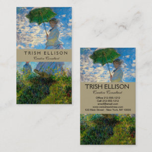 Monet Woman Parasol Impressionismus Visitenkarte