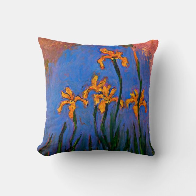 Monet-Yellow Irises Kissen (Vorderseite)