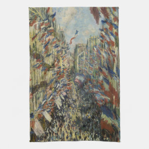 Monet's Classic Celebration of Paris Rue Montorue Geschirrtuch
