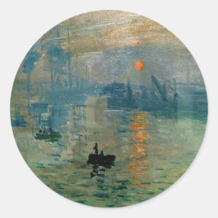 Monets Eindruck Sonnenaufgang (Soleil Levant) - 18 Runder Aufkleber