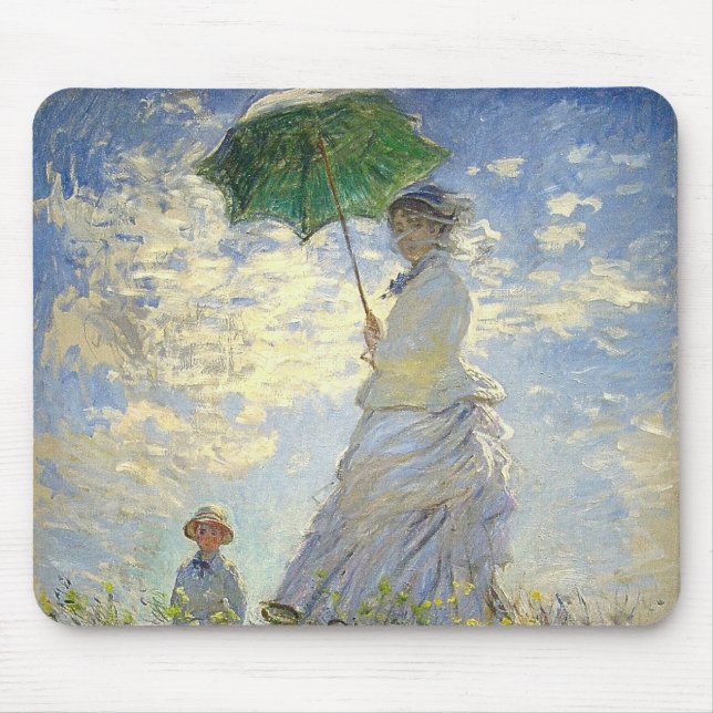 Monet's Frau mit einem Sonnenschirm (Der Spazierga Mousepad (Vorne)