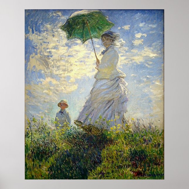 Monet's Frau mit einem Sonnenschirm (Der Spazierga Poster (Vorne)