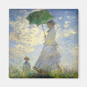 Monets Frau mit Sonnenschirm (Der Spaziergang) Magnet