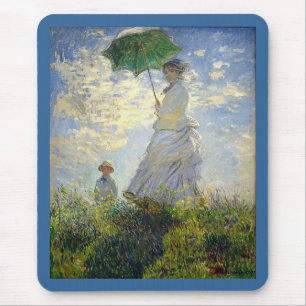 Monets Frau mit Sonnenschirm (Der Spaziergang) Mousepad