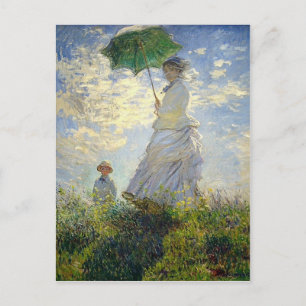 Monets Frau mit Sonnenschirm (Der Spaziergang) Postkarte