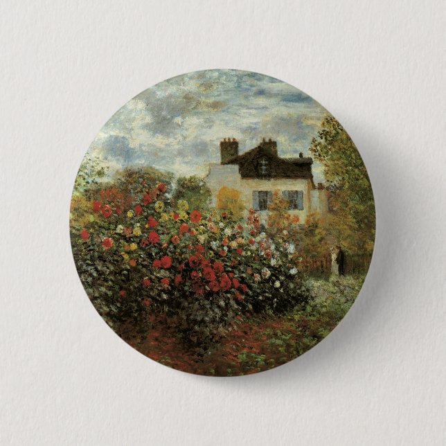Monet's Garden in Argenteuil von Claude Monet Button (Vorderseite)
