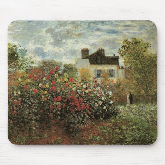Monet's Garden in Argenteuil von Claude Monet Mousepad (Vorne)