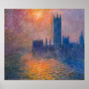 Monet's Houses of Parliament, Sunset Poster