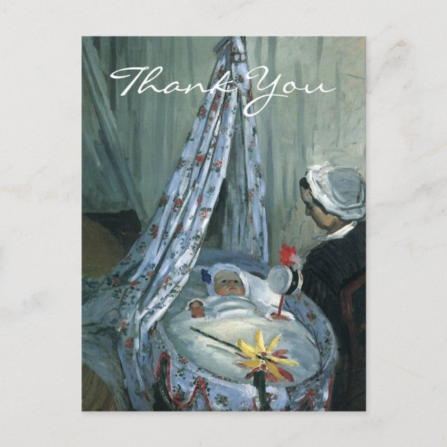 Monets Jean Monet in seiner Wiege Postkarte (Vorderseite)