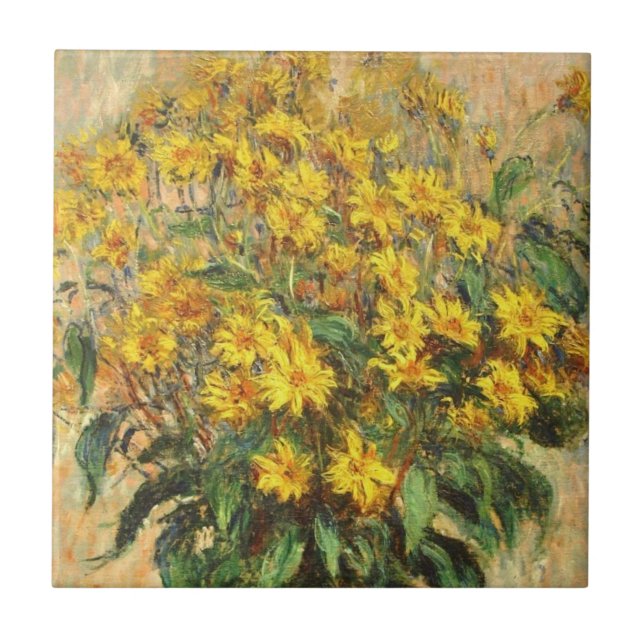 Monet's Jerusalem Artichokes Keramik Tile Fliese (Vorderseite)