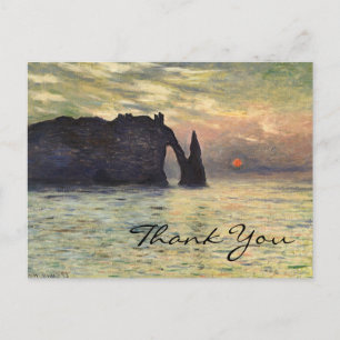 Monets Klippe, Etretat, Sonnenuntergang Postkarte