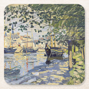 Monets Kunstwerk, Seine in Rouen, Rechteckiger Pappuntersetzer