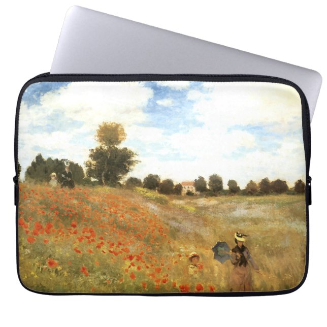Monets "Mohnfeld bei Argenteuil" Laptop-Hülle Laptopschutzhülle (Vorderseite)