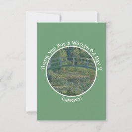 Monets Party Water-Lily Pond und Footbridge Dankeskarte