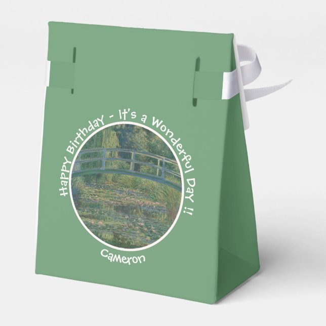 Monets Party Water-Lily Pond und Footbridge Geschenkschachtel (Rückseite)