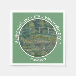 Monets Party Water-Lily Pond und Footbridge Serviette