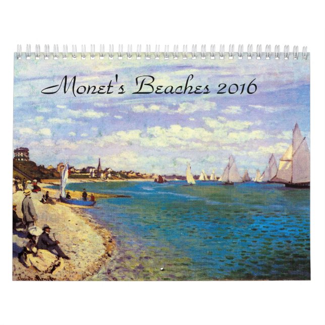 Monets setzt Kunst-Kalender 2016 auf den Strand Kalender (Titelbild)