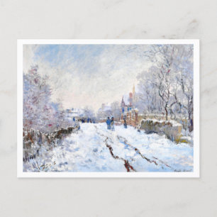 Monet's Snow at Argenteuil Landschaft Postkarte