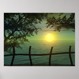 Monets Sonnenuntergang Poster