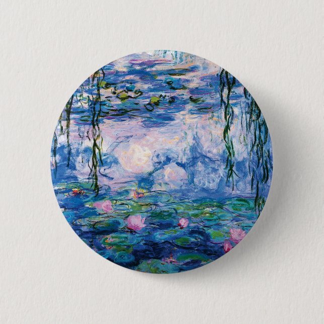 Monets Wasser-Lilien Button (Vorderseite)