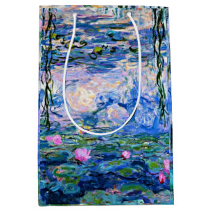 Monet's Water Lilies, 1919, Gift Bag Mittlere Geschenktüte