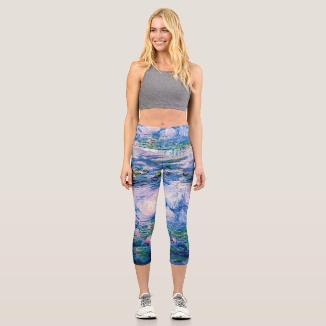 Monets Water Lilies  Capri Leggings (Vorderseite)