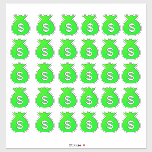 Money Bag Stickers Aufkleber (Blatt)