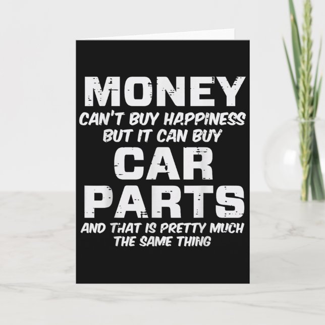 Money Cant Buy Hapness Car Parts Funny Auto Mechan Karte (Vorderseite)