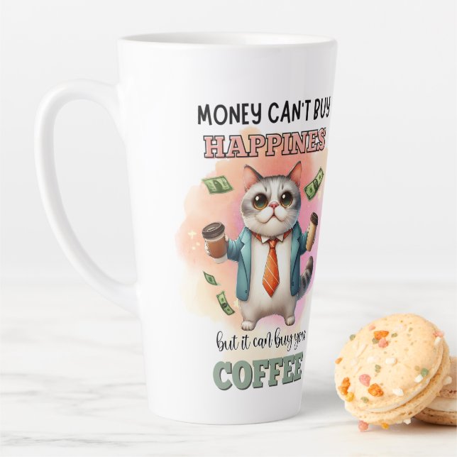 Money Can't Buy Happiness Funny Cat Lover Gift  Milchtasse (Beispiel)