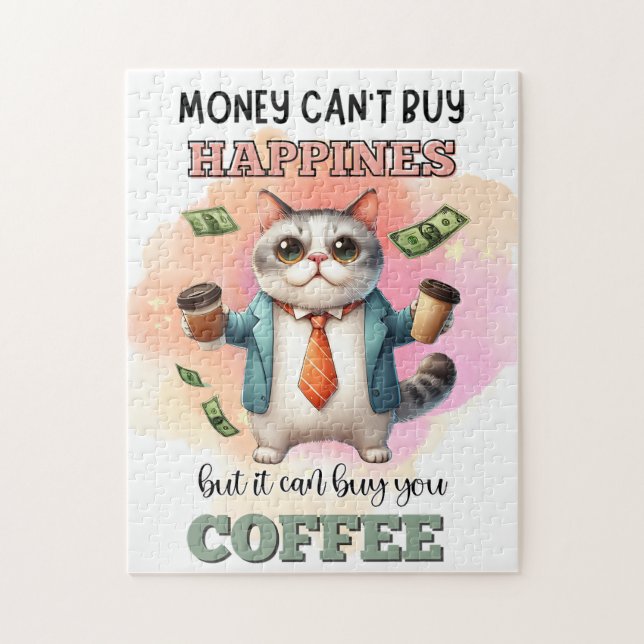 Money Can't Buy Happiness Funny Cat Lover Gift  Puzzle (Vertikal)