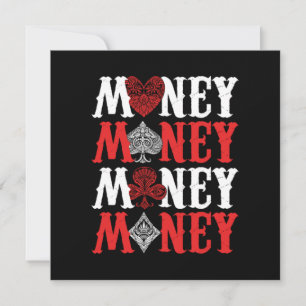 Money Casino Player Cards Poker Bluff Gambler Gift Einladung
