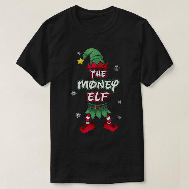 Money Elf Weihnachten Pyjamas pjs passend Familie  T-Shirt (Design vorne)