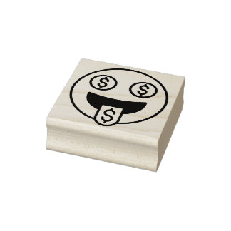 Money Face Emoji Rubber Briefmarke Gummistempel