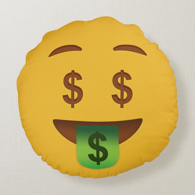 Money Face    EmojiThrow Kissen (Rückseite)