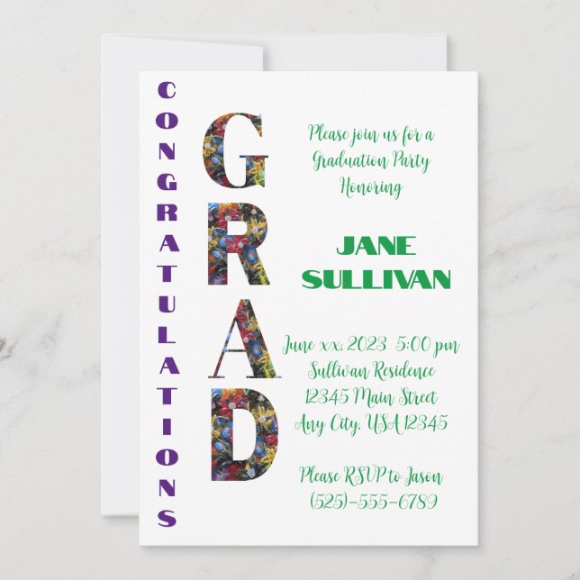 Money Lei Glückwunsch GRAD Einladung (Vorderseite)