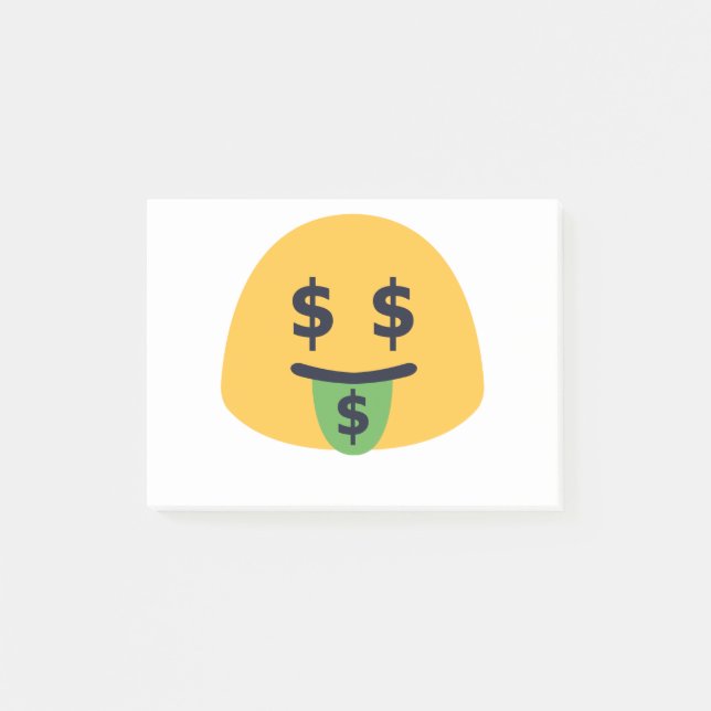 Money Mouth Emoji Post-it Klebezettel (Vorderseite)