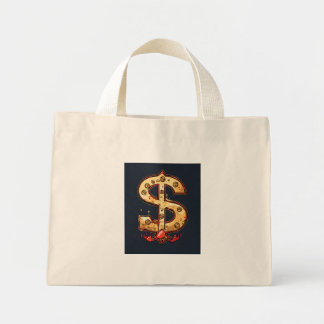 "Money Moves: Dollar Print Shopping Bag" Mini Stoffbeutel