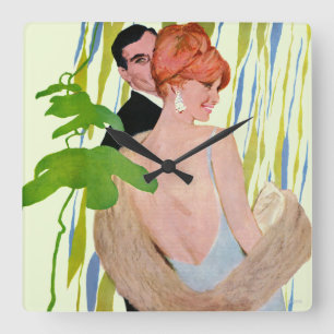 Money On Her Mind Quadratische Wanduhr